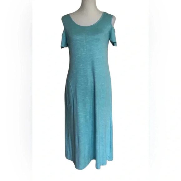 Soft Surroundings NWT Destin Cold Shoulder Knit Midi Dress Size PM - Picture 2 of 12